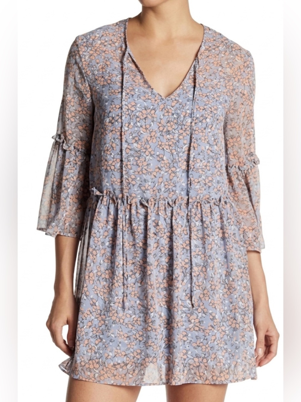 BCBGeneration Sheer Chiffon Mini Dress, Size XS
